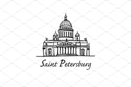 Исакий собор Питер вектор