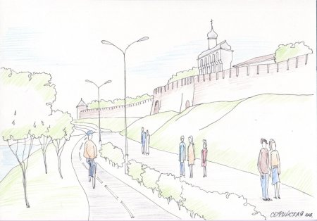 Несложные рисунки набережной