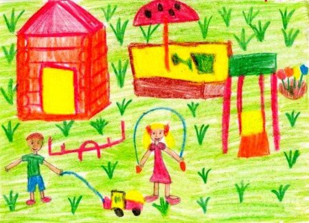 Дети в детском саду рисунок