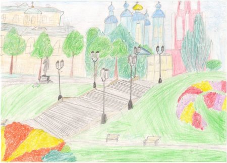 Детский рисунок моя малая Родина