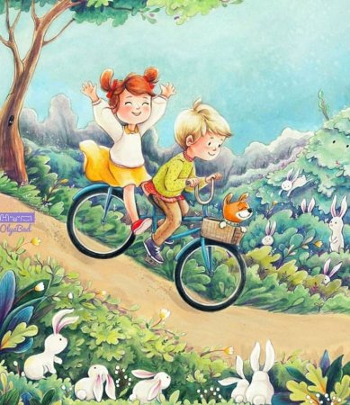 Дети с велосипедом