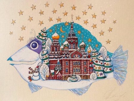 Петербург новый год иллюстрации