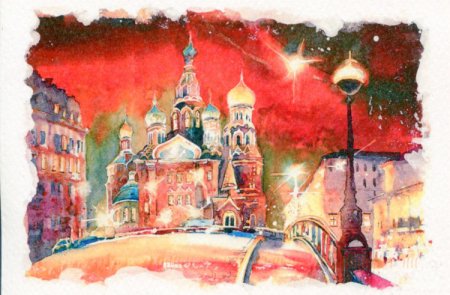 Санкт Петербург в акварели спас на крови