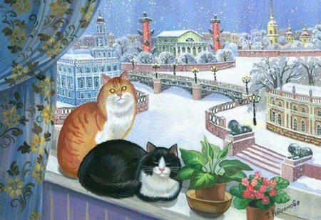 Коты Петербурга художницы Татьяны Родионовой