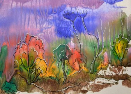 Монотипия Пейзажная техника