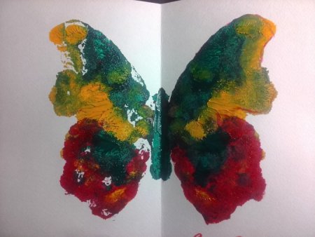 Техника монотипия бабочка