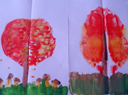 Монотипия Пейзажная нетрадиционная техника