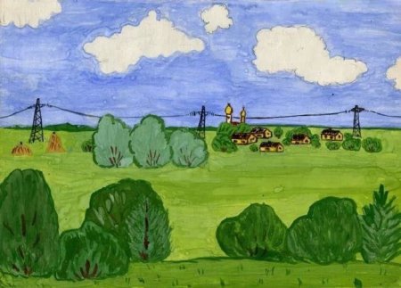 Летний пейзаж рисунок 5 класс