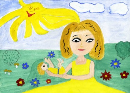 Рисунок мама на работе