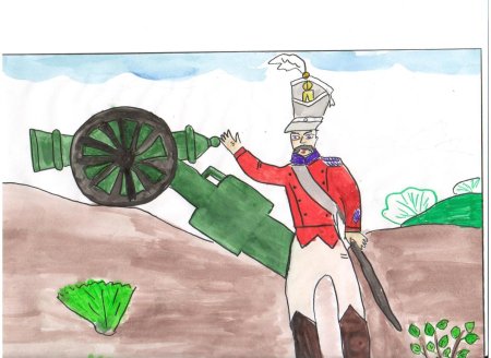 Бородинское сражение 1812 рисунок для детей