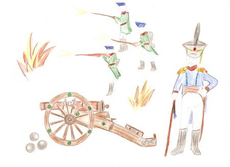 Детские рисунки Бородинское сражение 1812 года