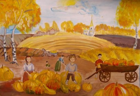 Рисование день урожая