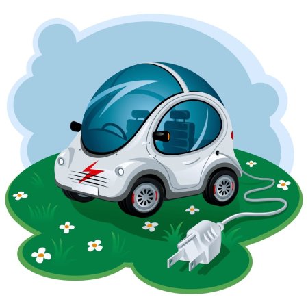 Мультяшный электромобиль