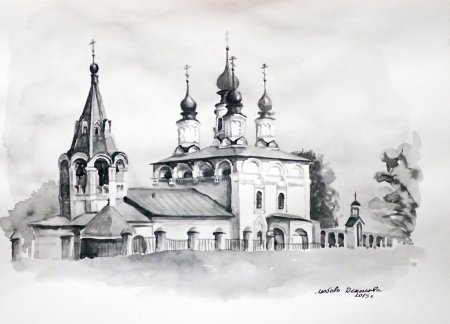 Великий Устюг Успенский собор набросок церкви