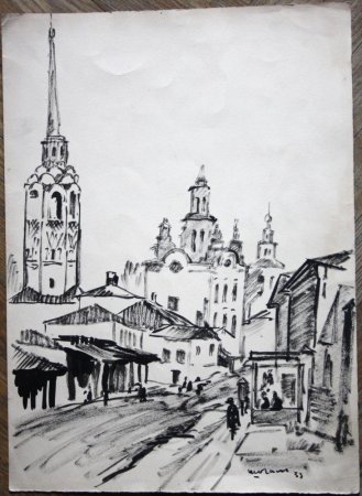 Соборная колокольня Соликамск рисунок