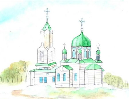 Церковь рисунок карандашом