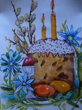 Раскраска Пасхальный кулич
