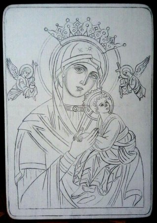 Богородица рисунок детский