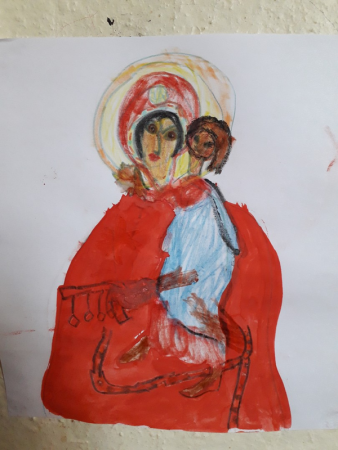 Детские рисунки Рождества Христова красками