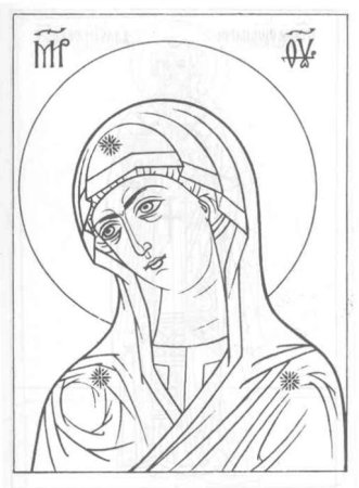 Покров Пресвятой Богородицы рисунок