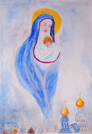 Вифлеемская икона Божией матери прорись