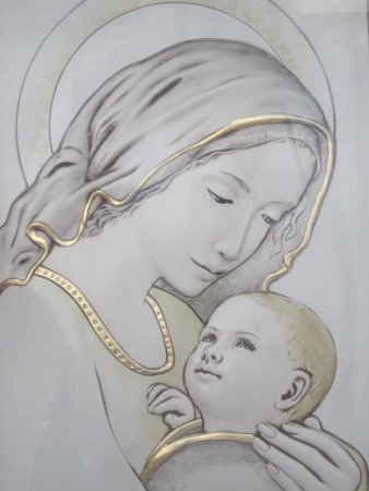 Раскраска Богородица с младенцем