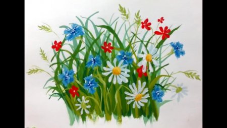Детские рисунки полевые цветы
