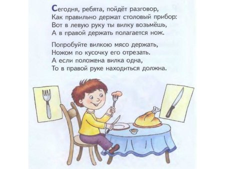 Правила поведения за столом для детей в стихах
