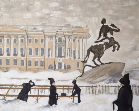 Питер зимой рисунок