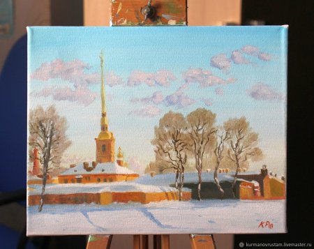 Зимний Петербург Петропавловская крепость в живописи