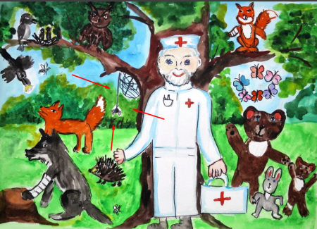 Айболит Чуковский рисунок детский