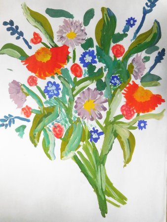 Рисование букет для мамы