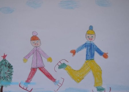 Рисование зимние забавы
