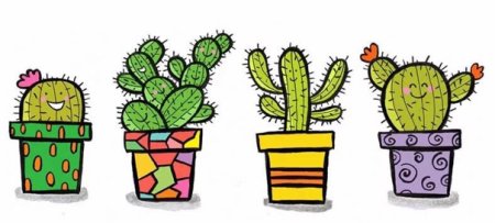Рисование Кактус в горшке