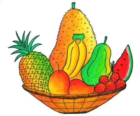 Тарелка с фруктами рисунок