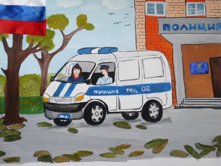 Полиция рисование машины