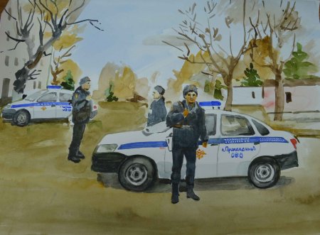 Рисование милиционер
