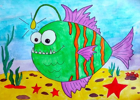 Рисование подводное царство