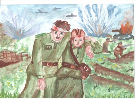 Детские рисунки на фронт