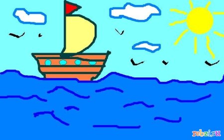 Корабль в паинте рисунок