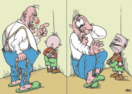 Ребенок в углу карикатура