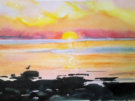 Закат рисунок 2 класс