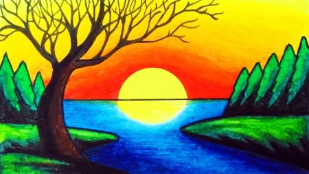 Рассвет рисование для детей