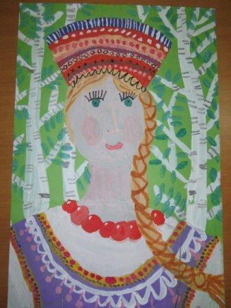 Русская красавица рисунок для детей