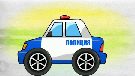 Полицейская машина рисунок детский (53 фото)