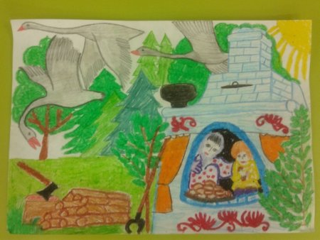 Рисование сказки гуси лебеди