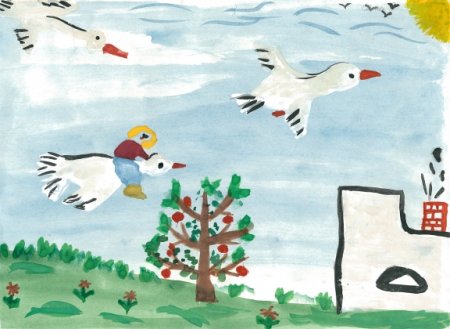 Рисование гуси лебеди