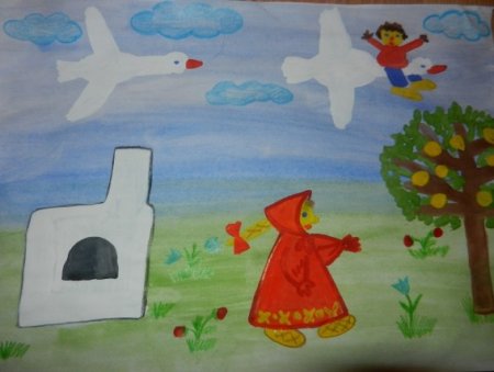 Сказка-раскраска. Гуси-лебеди