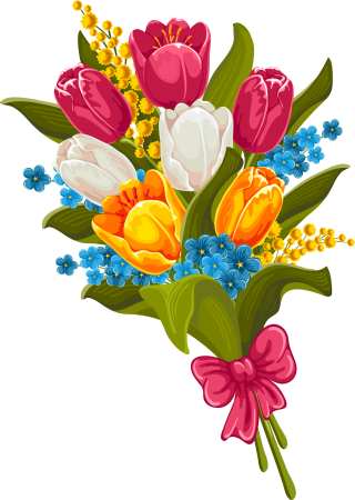 Рисование букет для мамочки