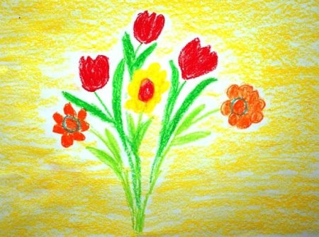 Ваза с цветами красками для детей